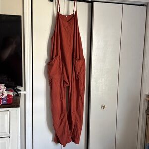Rust Orange Jumpsuit with Pockets